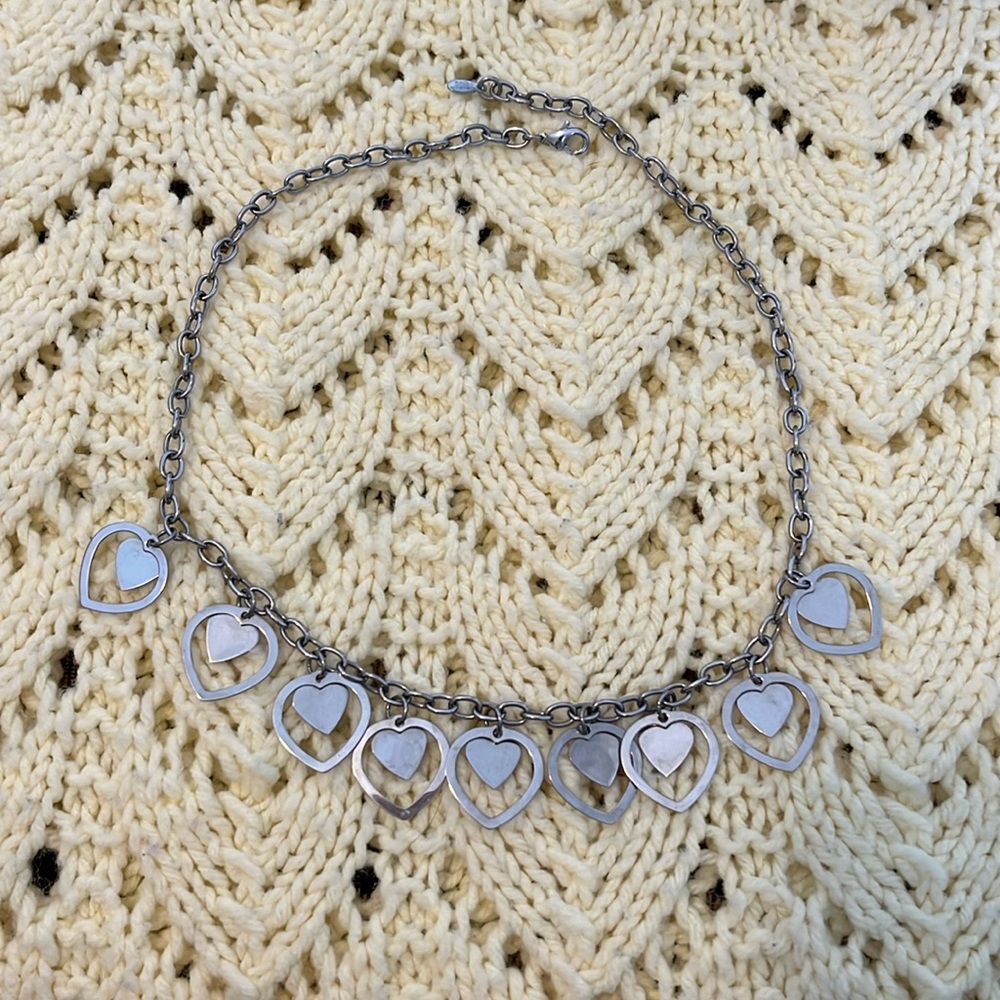 Vintage Milor Stainless Steel Heart Necklace